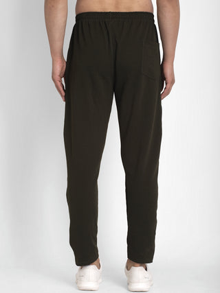 Indian Needle Men's Olive Solid Track Pants