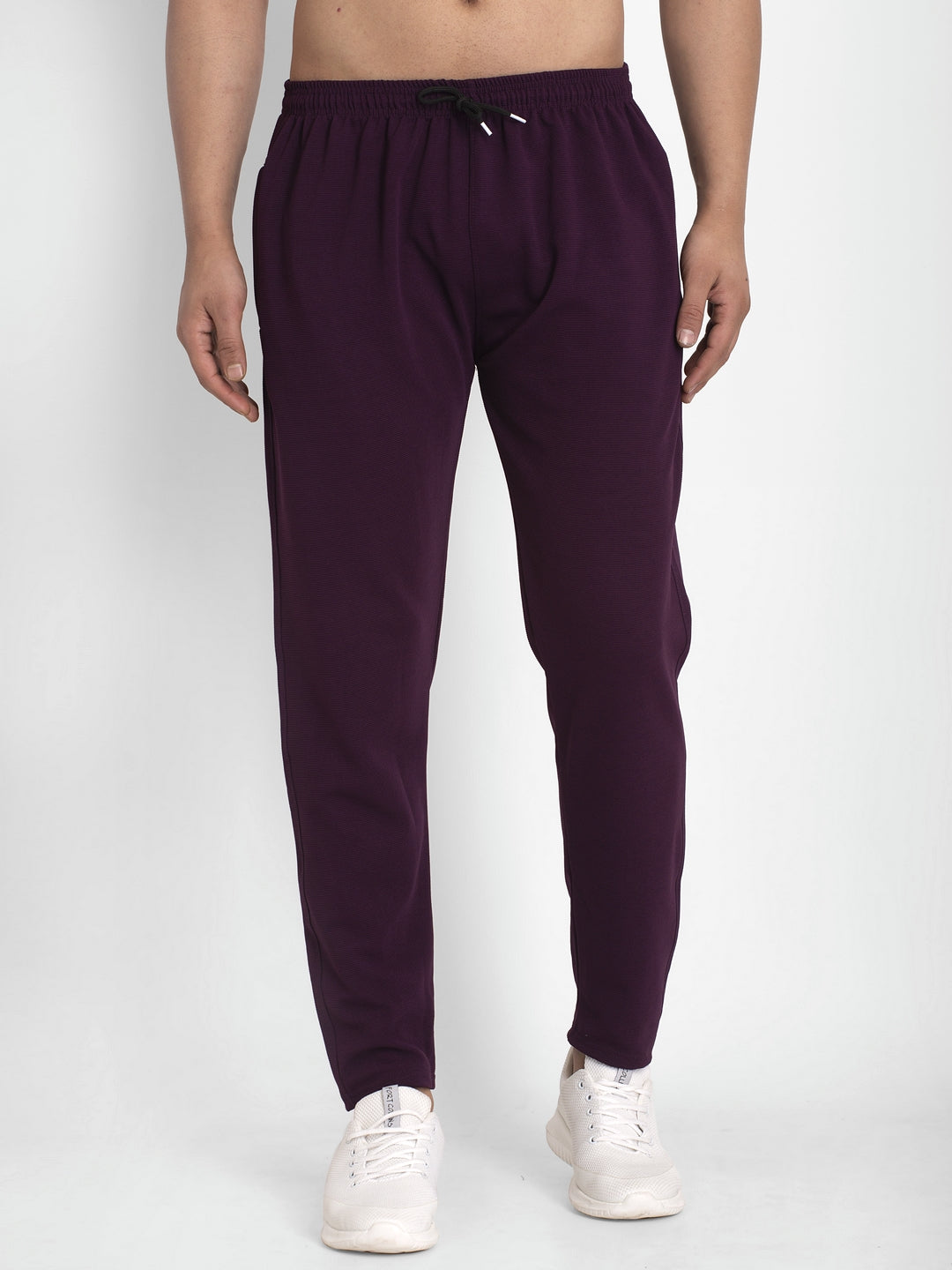 Jainish Men's Purple Solid Track Pants