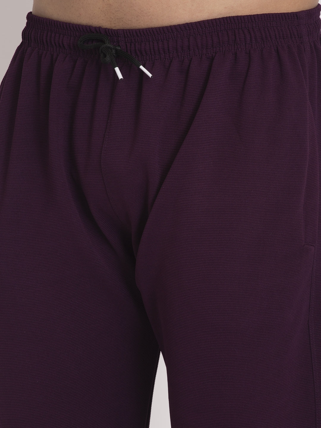 Jainish Men's Purple Solid Track Pants