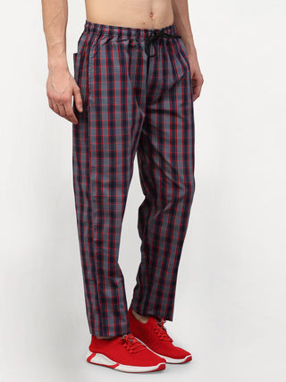 Indian Needle Men's Grey Cotton Checked Track Pants