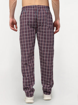 Indian Needle Men's Multicolor Cotton Checked Track Pants