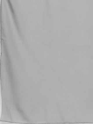 Floral Printed Pleated Grey Georgette Kurta with Palazzos & With Dupatta