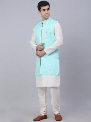 Men's Solid Kurta Pyjama With Shrug Jacket