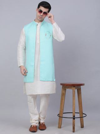 Men's Solid Kurta Pyjama With Shrug Jacket