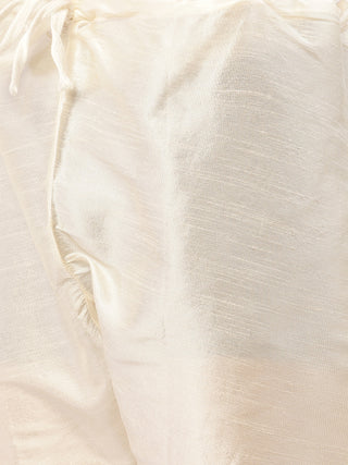 Men's Solid Kurta Pyjama With White Embroidered Nehru Jacket