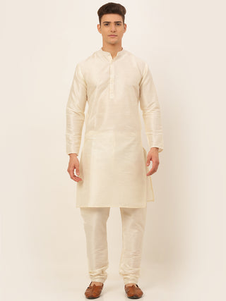 Men's Solid Kurta Pyjama With Nehru Jacket