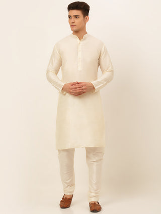 Men's Solid Kurta Pyjama With Nehru Jacket