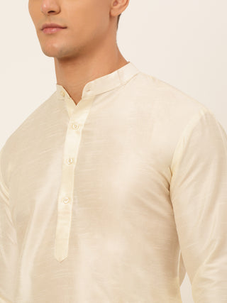 Men's Solid Kurta Pyjama With Nehru Jacket