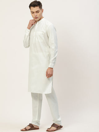 Men's Kurta Pyjama With Charcoal Grey Solid Nehru Jacket