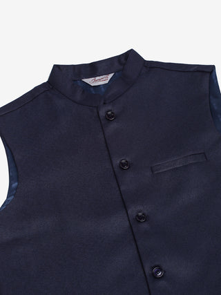Men's Solid Kurta Pyjama With Nehru Jacket