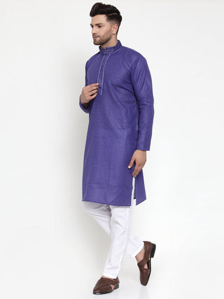 Jompers Men's Purple Woven Kurta Payjama Sets