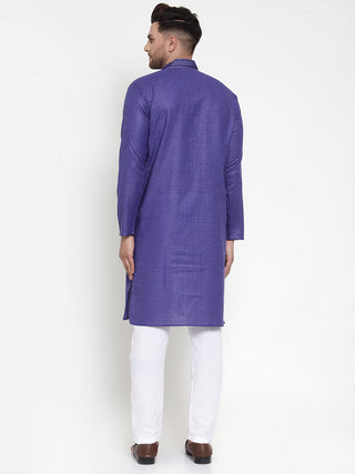 Jompers Men's Purple Woven Kurta Payjama Sets