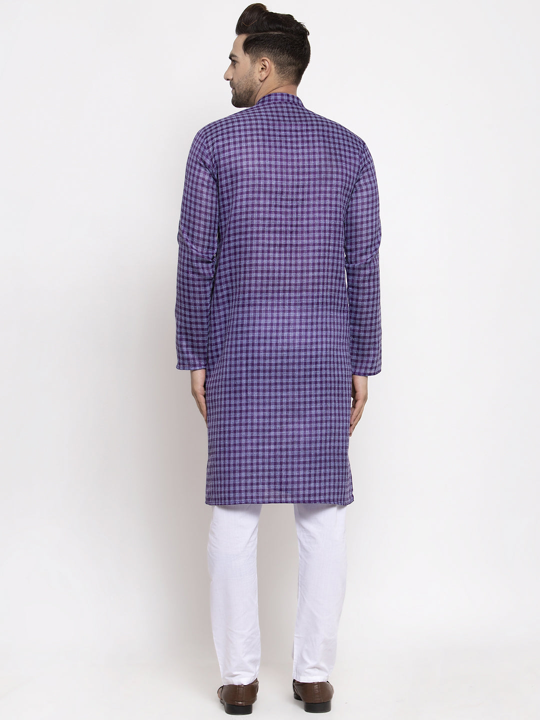 Jompers Men's Purple Woven Kurta Payjama Sets