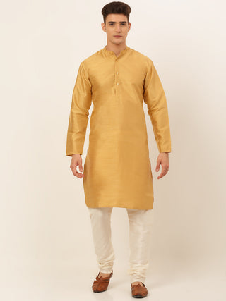 Jompers Men's Solid Dupion Silk Kurta Payjama Set