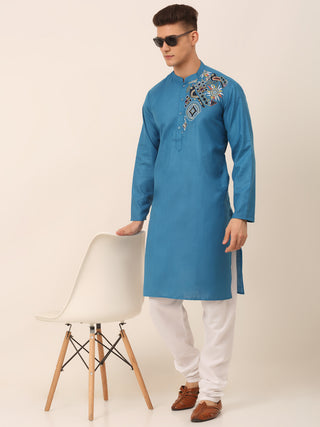 Men's Cotton Embroidered Kurta Pajama Sets