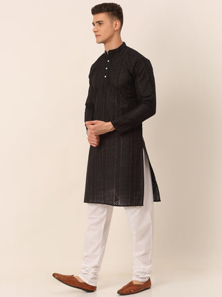 Men's Pure Cottom Embroidered Kurta Pyjama Set