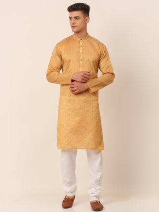 Men's Silk Blend Sequence Embroidered Kurta Pyjama Set