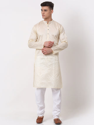 Men's Silk Blend Sequence Embroidered Kurta Pyjama Set