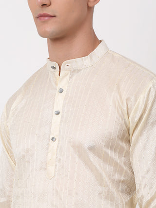 Men's Silk Blend Sequence Embroidered Kurta Pyjama Set