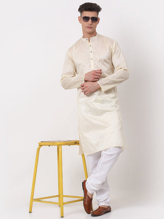 Men's Silk Blend Sequence Embroidered Kurta Pyjama Set