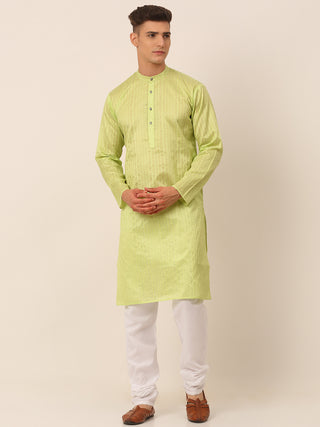 Men's Silk Blend Sequence Embroidered Kurta Pyjama Set