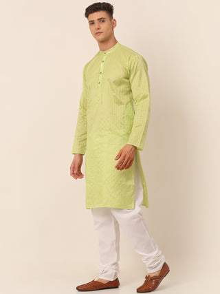 Men's Silk Blend Sequence Embroidered Kurta Pyjama Set