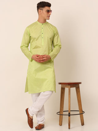 Men's Silk Blend Sequence Embroidered Kurta Pyjama Set