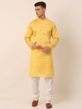 Men's Silk Blend Sequence Embroidered Kurta Pyjama Set