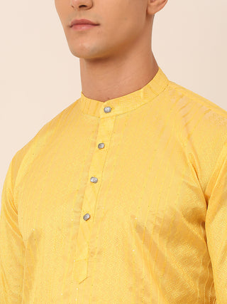 Men's Silk Blend Sequence Embroidered Kurta Pyjama Set