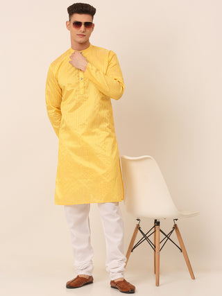 Men's Silk Blend Sequence Embroidered Kurta Pyjama Set