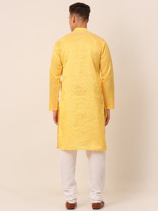 Men's Silk Blend Sequence Embroidered Kurta Pyjama Set