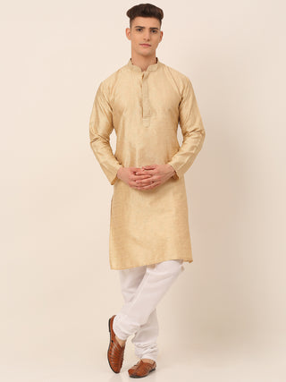 Men's Silk Blend Collar Embroidered Kurta Pyjama Set