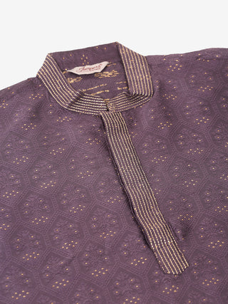 Men's Silk Blend Collar Embroidered Kurta only