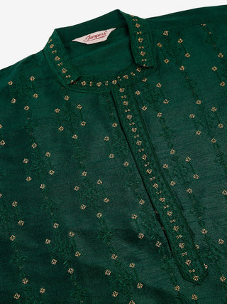 Men's Silk Blend Collar Embroidered Kurta Only