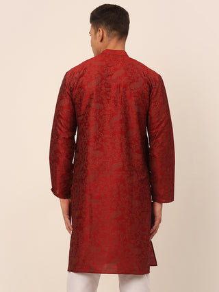 Men Maroon Paisley Printed Kurta Only