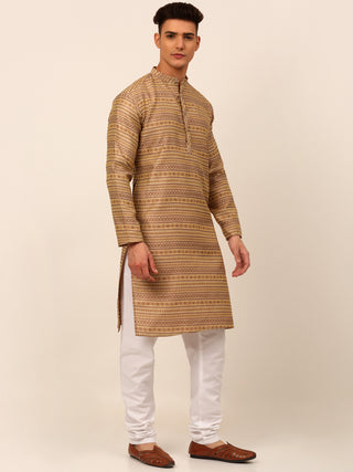 Men Sequinned Kurta with Churidar