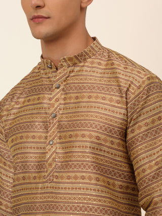 Men Sequinned Kurta with Churidar