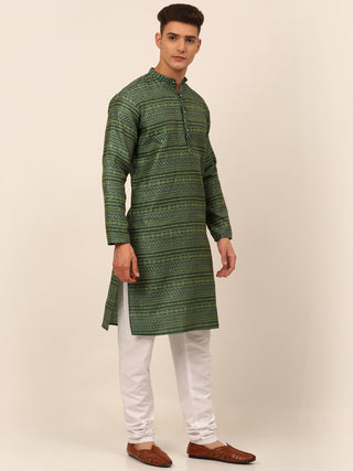 Men Sequinned Kurta with Churidar