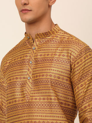 Men Printed Sequinned Kurta Only