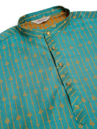 Jompers Men's Blue Embroidered Kurta Payjama Sets