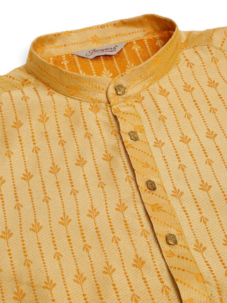 Jompers Men's Golden Embroidered Kurta Payjama Sets
