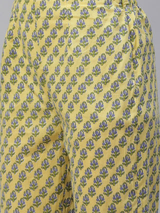 Women Green Ethnic Motifs Printed Pure Cotton Kurta with Trousers & Dupatta