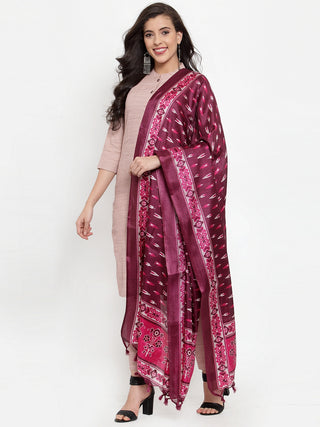 Jompers Women Pink Solid Kurta with Trousers & Dupatta