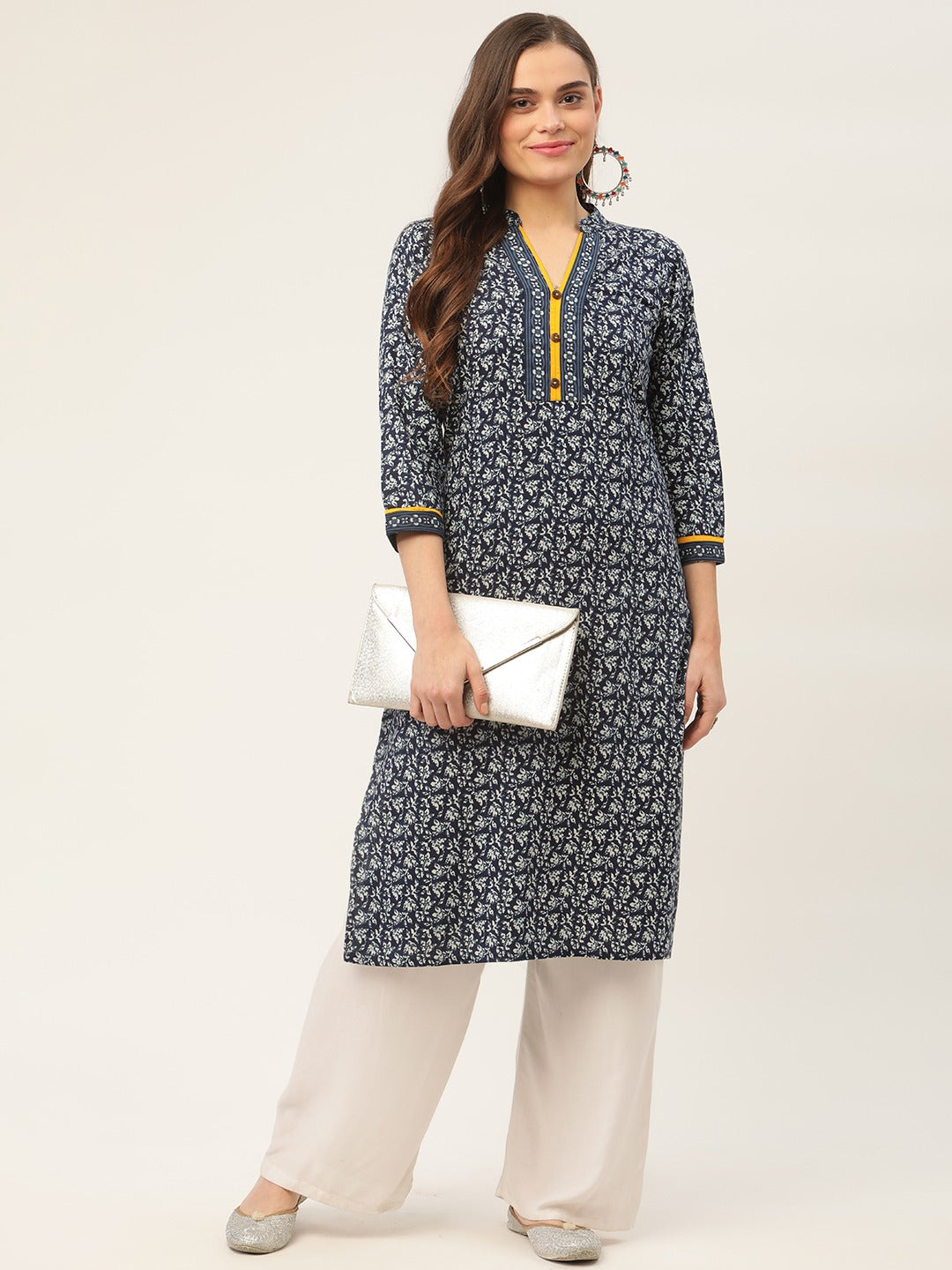 Indigo women's sale straight cotton kurta