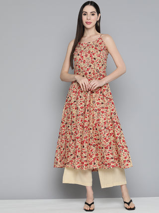 Jompers Floral Printed Floral Cotton Kurta