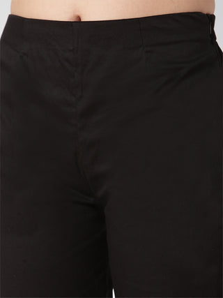 Jompers Women Black Smart Slim Fit Solid Regular Trousers