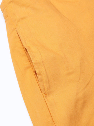 Jompers Women Mustard Smart Fit Solid Bottom Flared Trousers