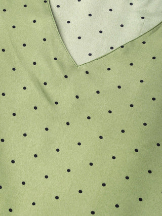 Jompers Women Green & Black Printed A-Line Top