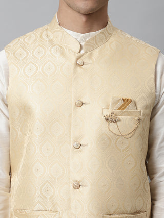 Men's Golden Woven Design Waistcoats