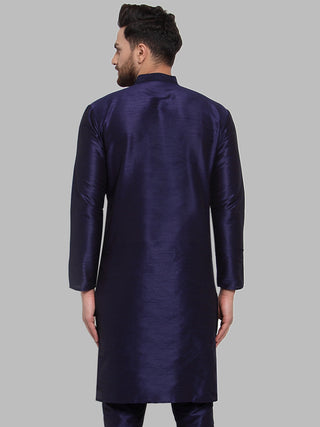 Jompers Men Navy-Blue Solid Kurta Only